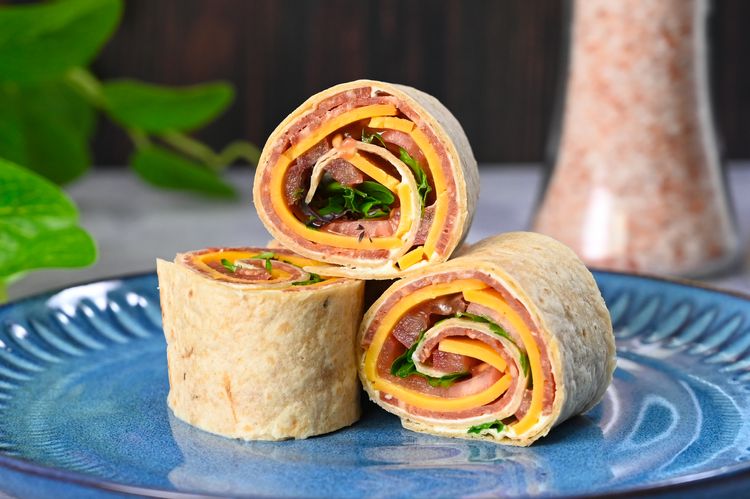Salami and Cheese Tortilla Pinwheel Sandwiches