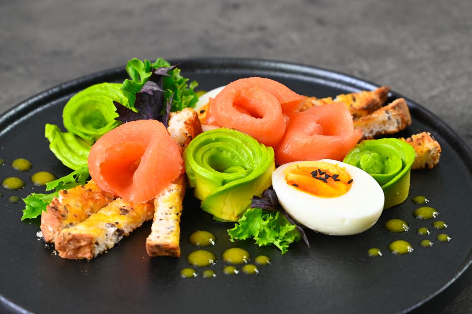 Smoked Salmon, Boiled Egg and Avocado Salad