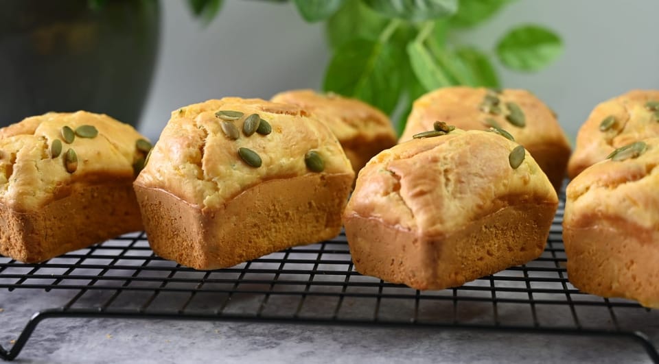 Pumpkin, Spinach and Cream Cheese Mini Loaves